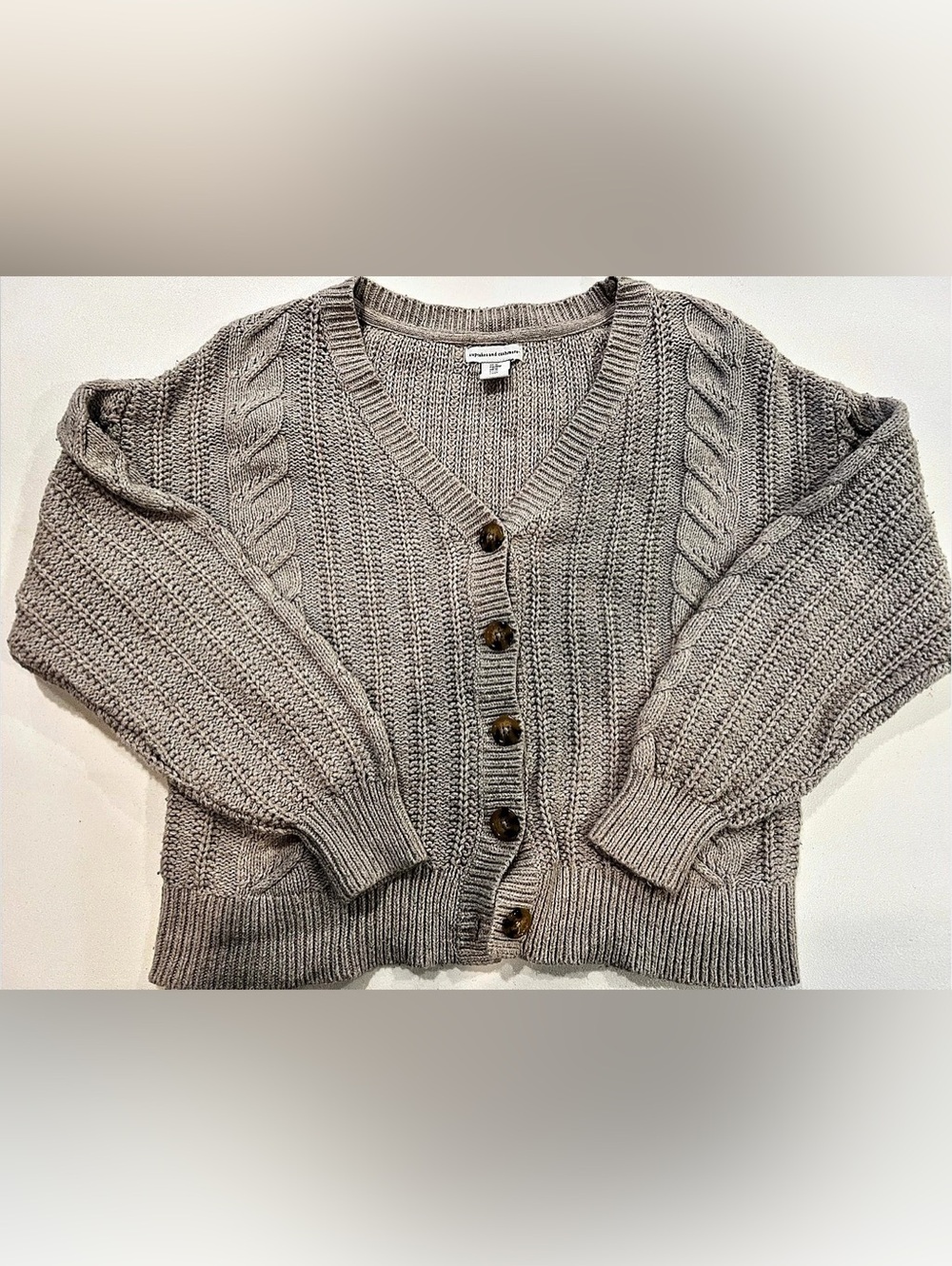 Cupcakes and Cashmere Cable Knit Button Front Cardigan Size Small